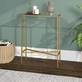 Hudson & Canal 22 in. Henley Rectangular Console Table with Glass Top, Brass AT1718